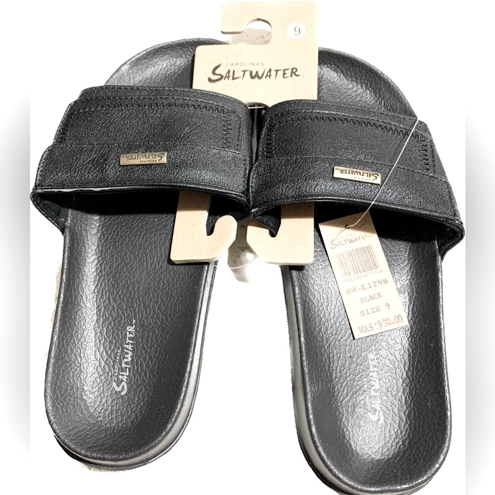 Size 9,  “SALTWATER” Slide Sandals, Functional Pocket, Extremely Comfor…